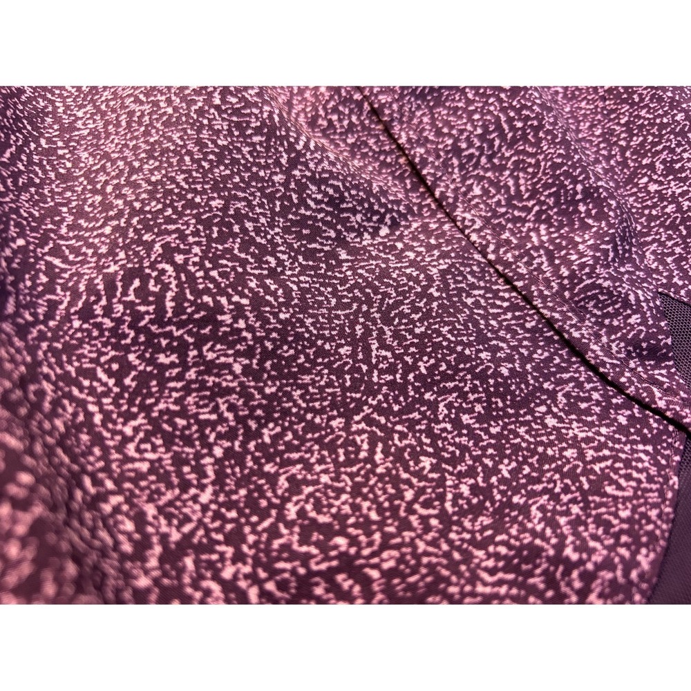 ATHLETA Printed Mesh Racer Run Shorts 4" Purple Violet Static Lined Plus Size 1X - Picture 8 of 14